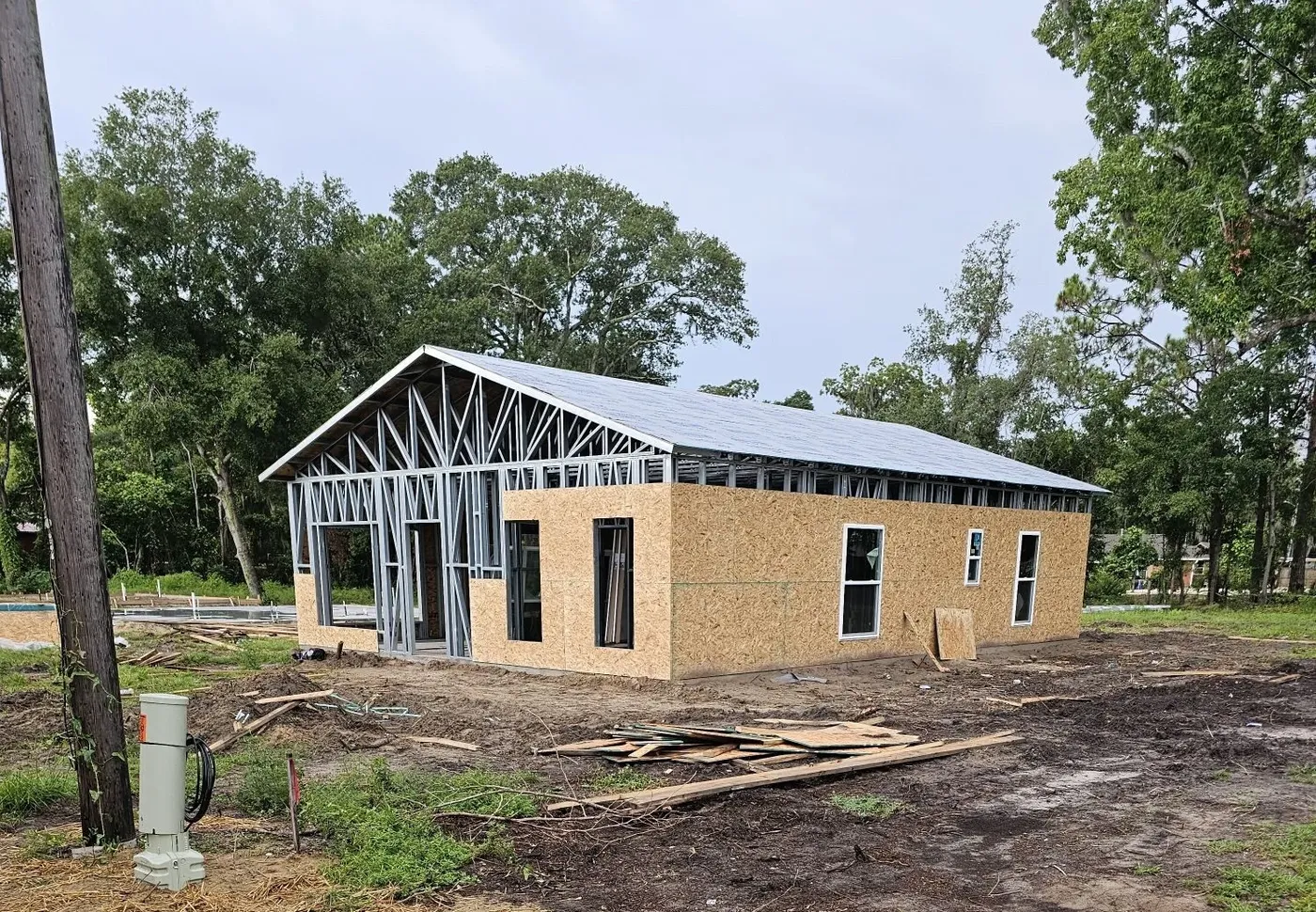 Steel framed home under construction
