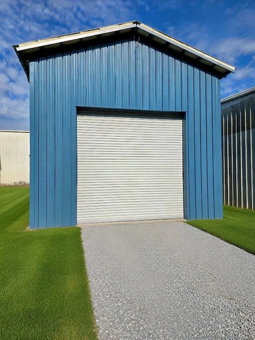 Storage building finished exterior